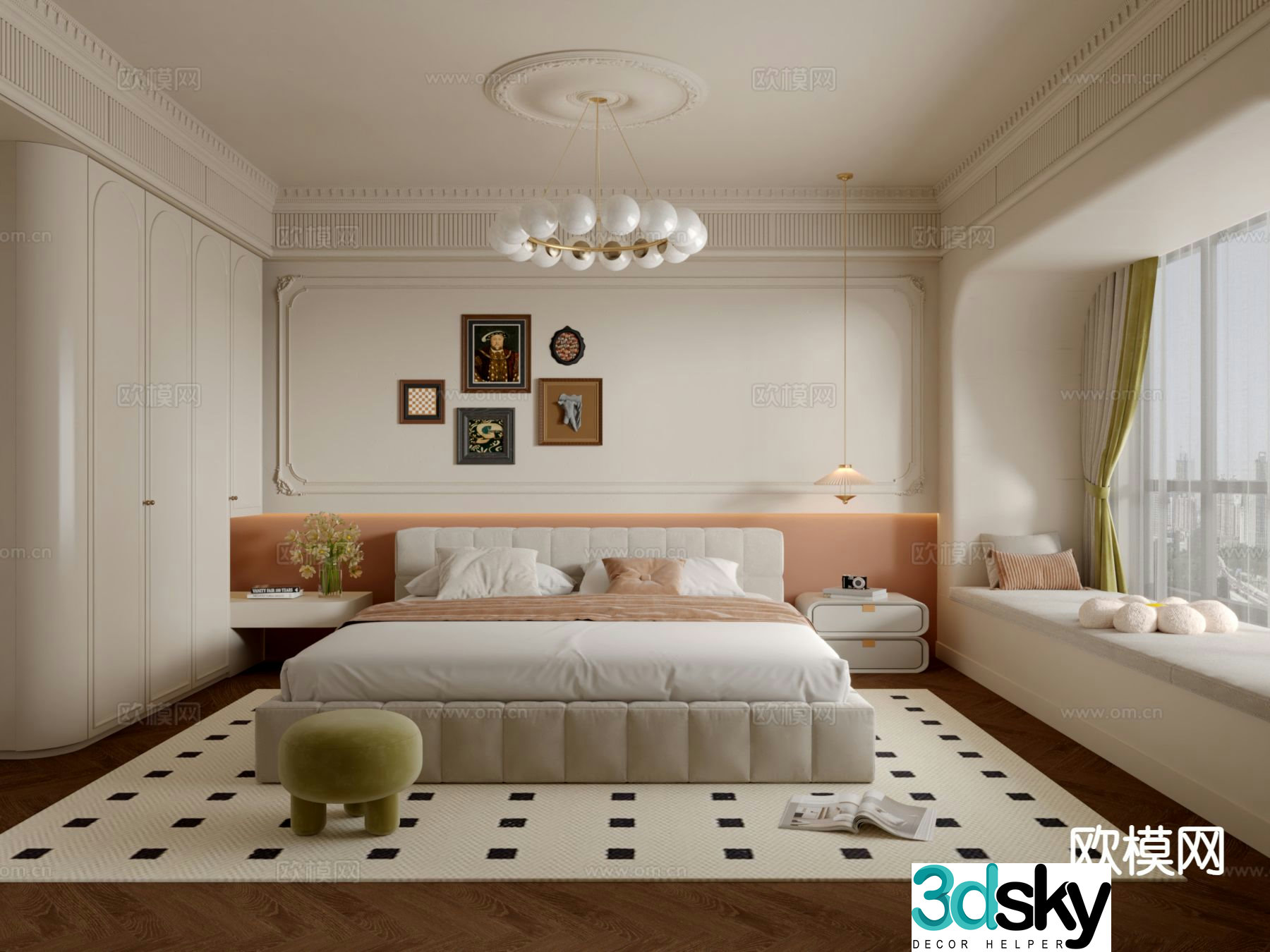 French bedroom master bedroom 3d model