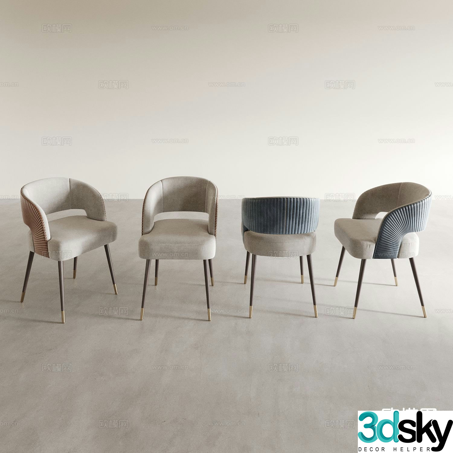 Dining chair tea chair leisure chair 3d model