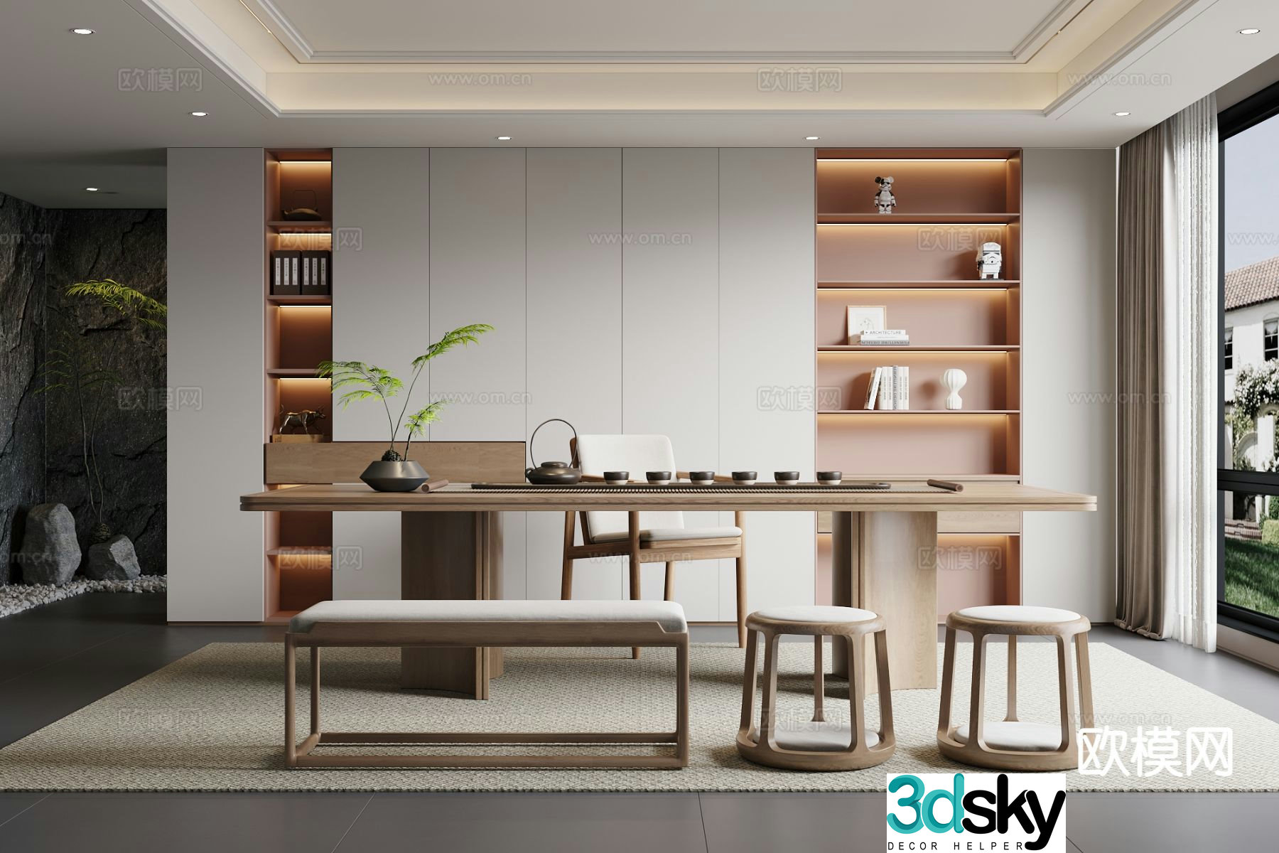 Modern tea room 3d model