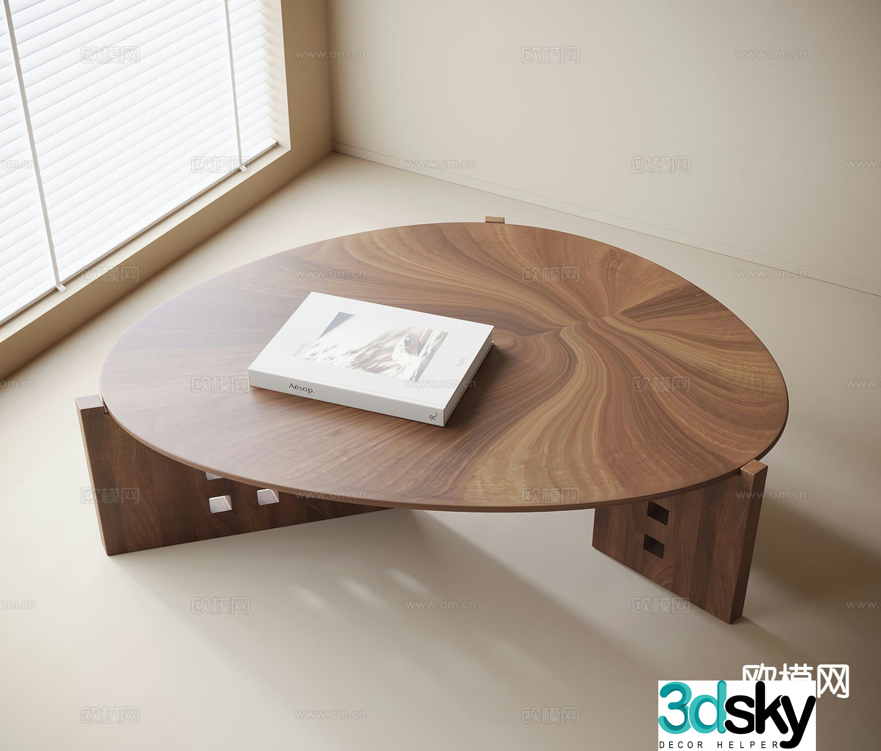 Modern wooden coffee table 3d model