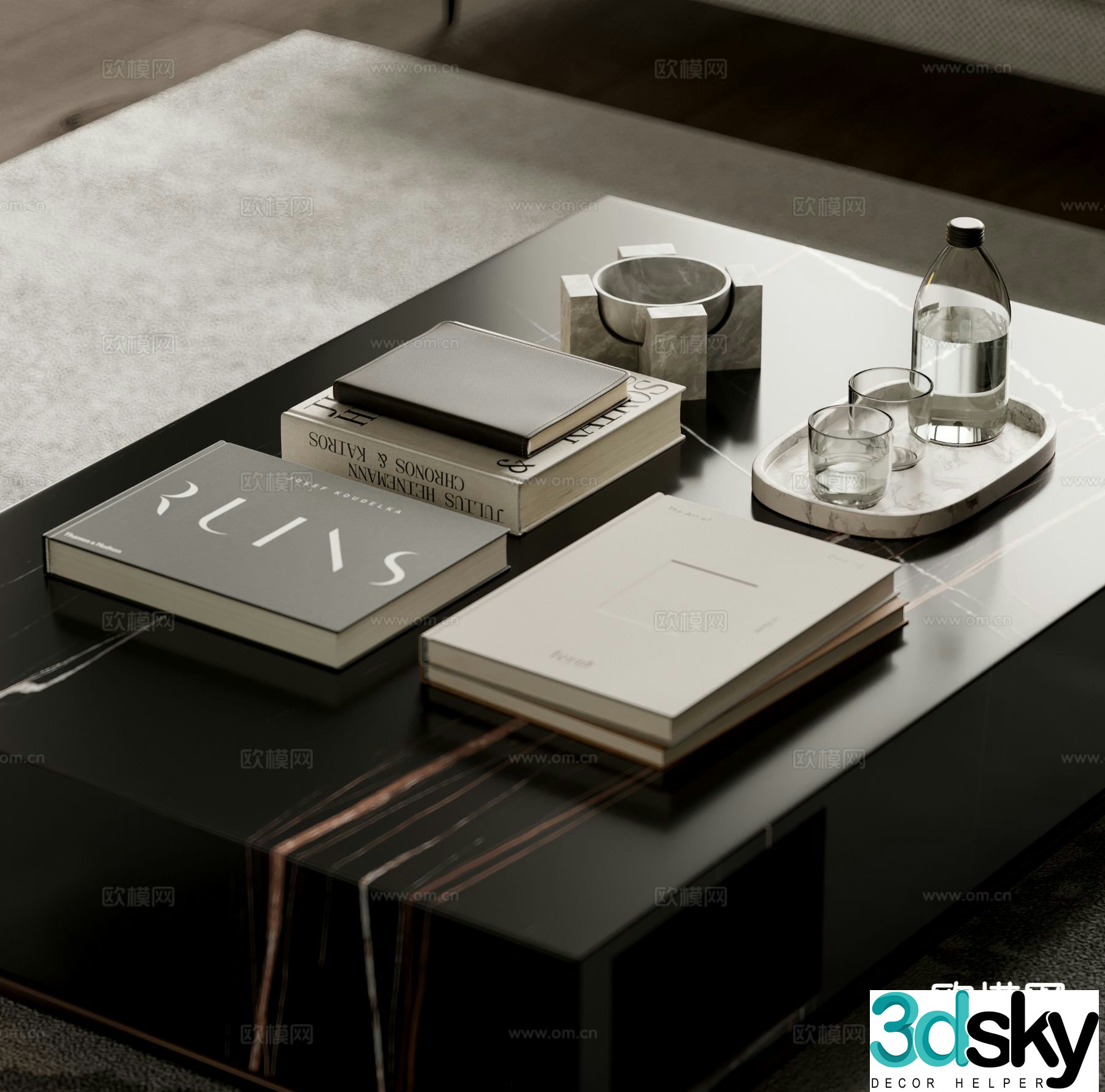 Modern decorative ornaments book ornaments coffee table ornaments 3D model