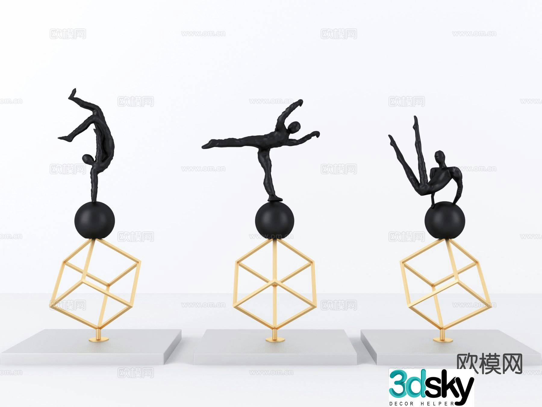 Modern handicrafts character ornaments 3D model