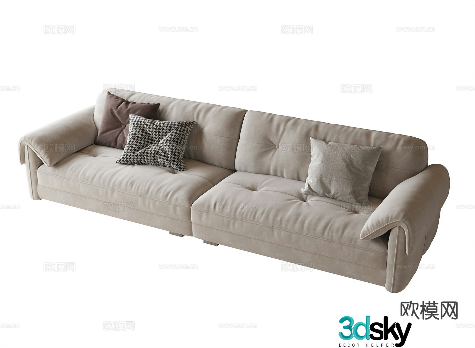 Double sofa upholstered sofa 3d model