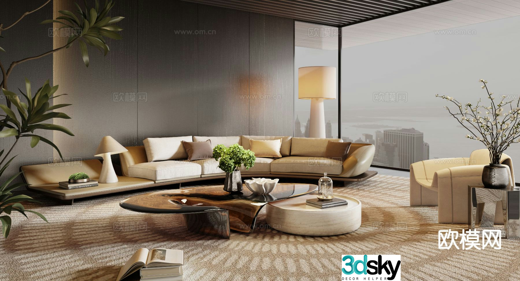 Italian sectional sofa 3d model
