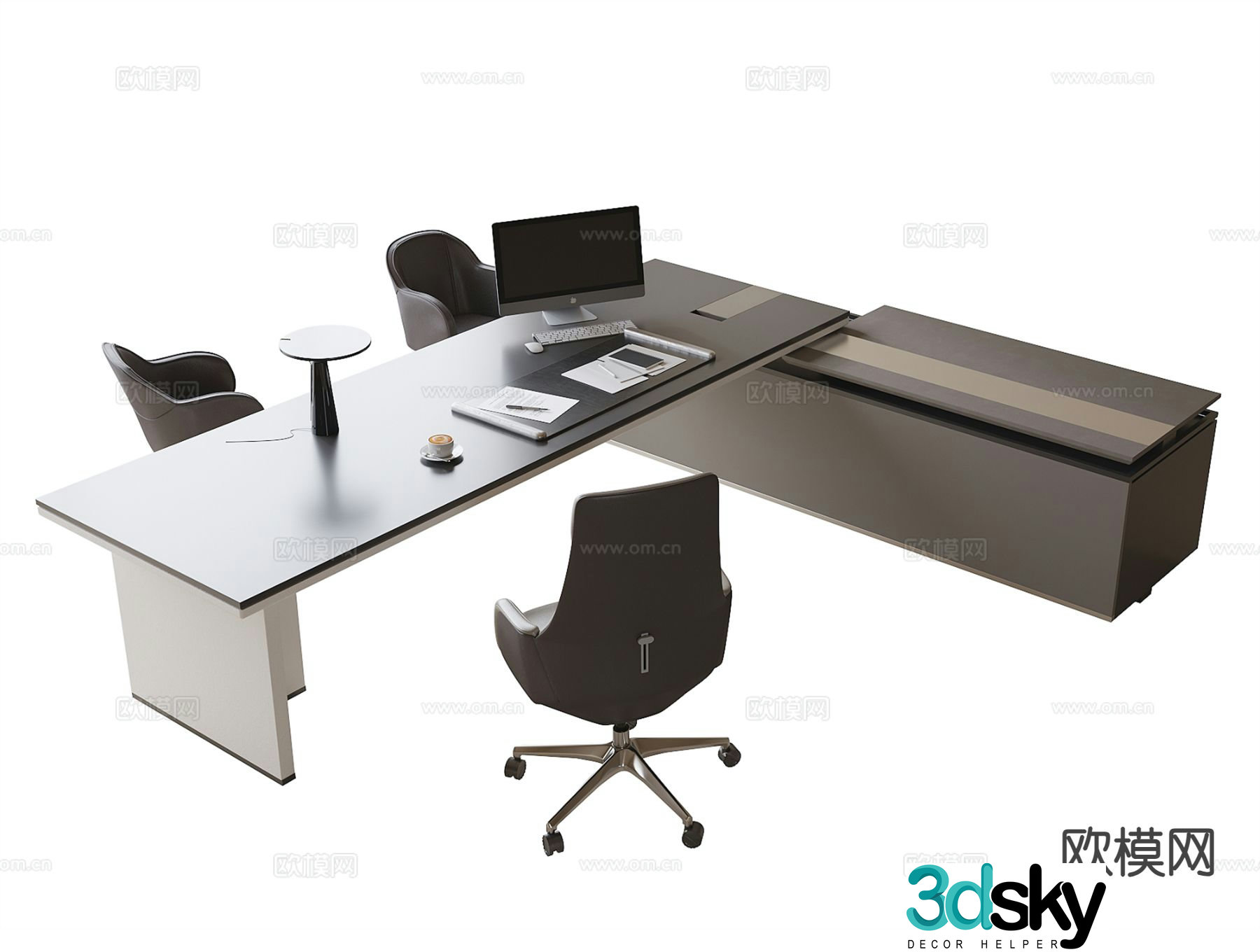 Modern boss table office desk chair desk desk 3d model
