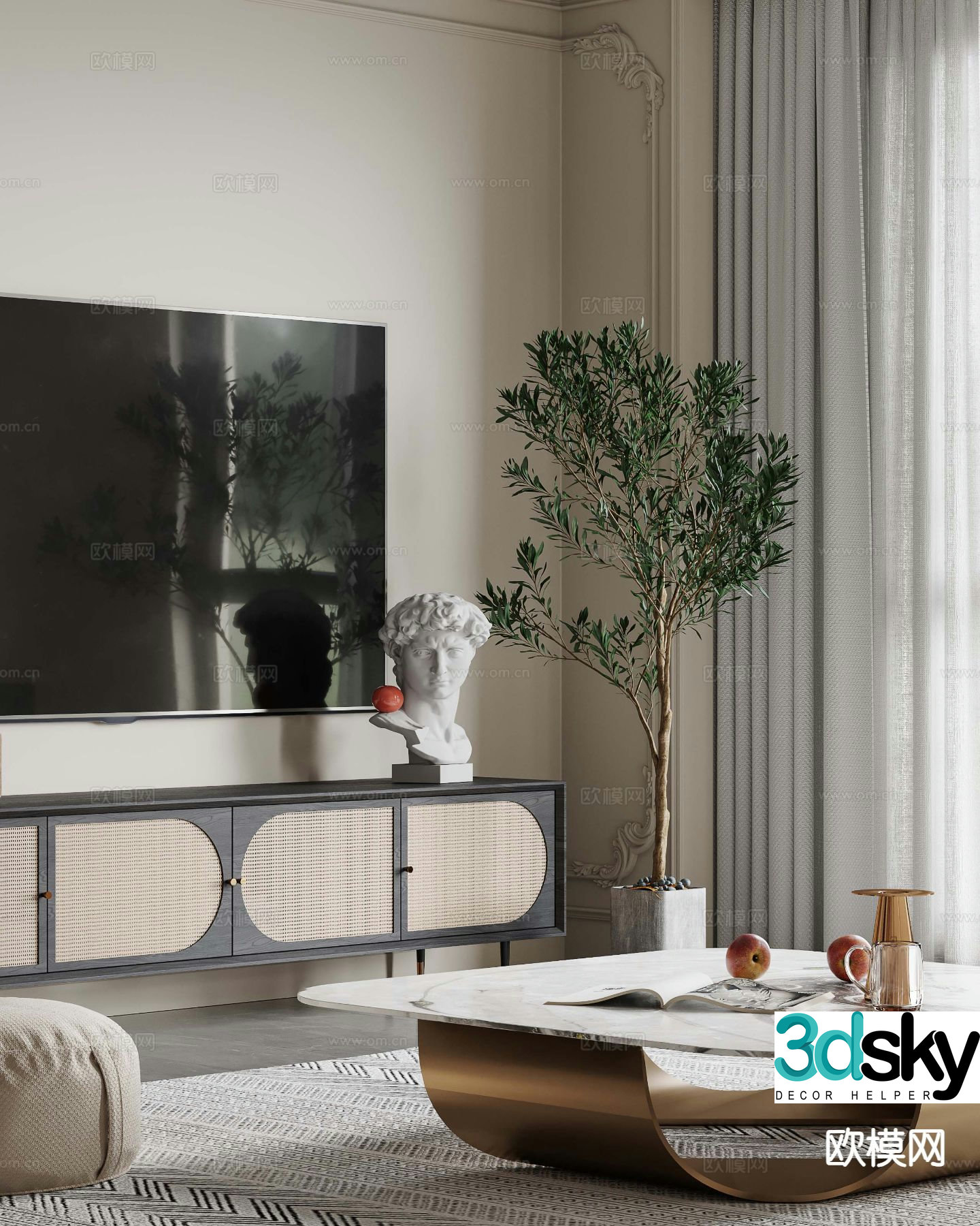Modern TV cabinet 3d model