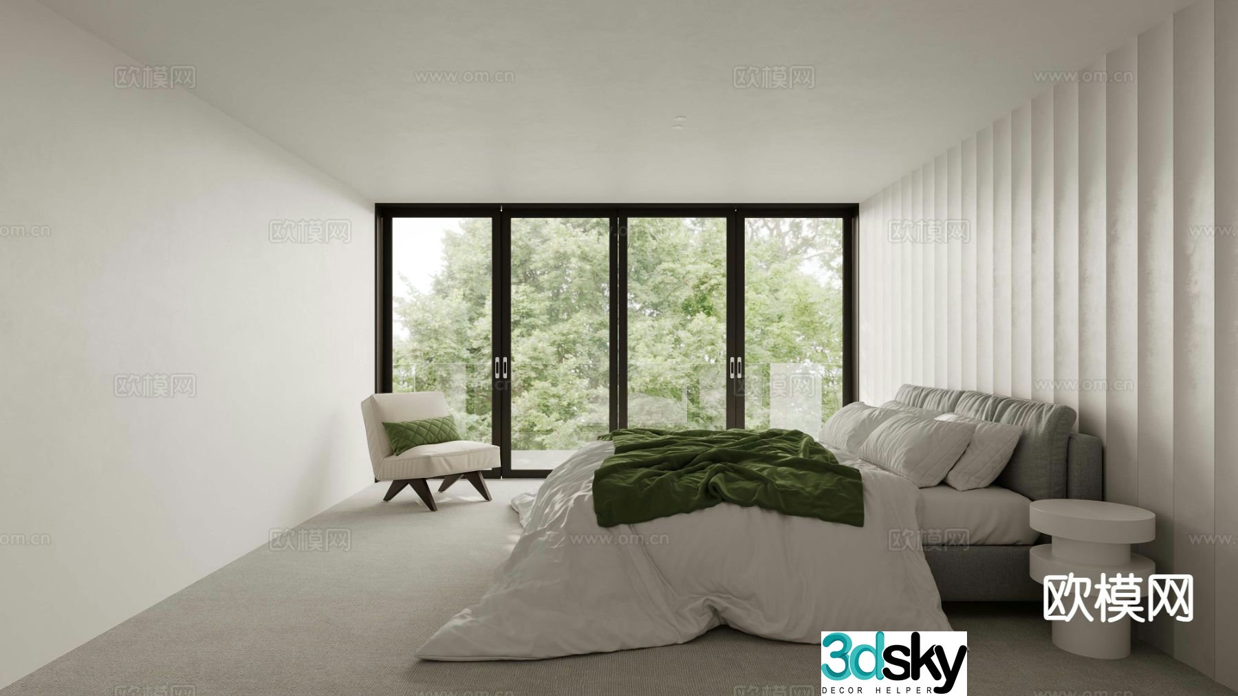 Modern bedroom master bedroom 3d model