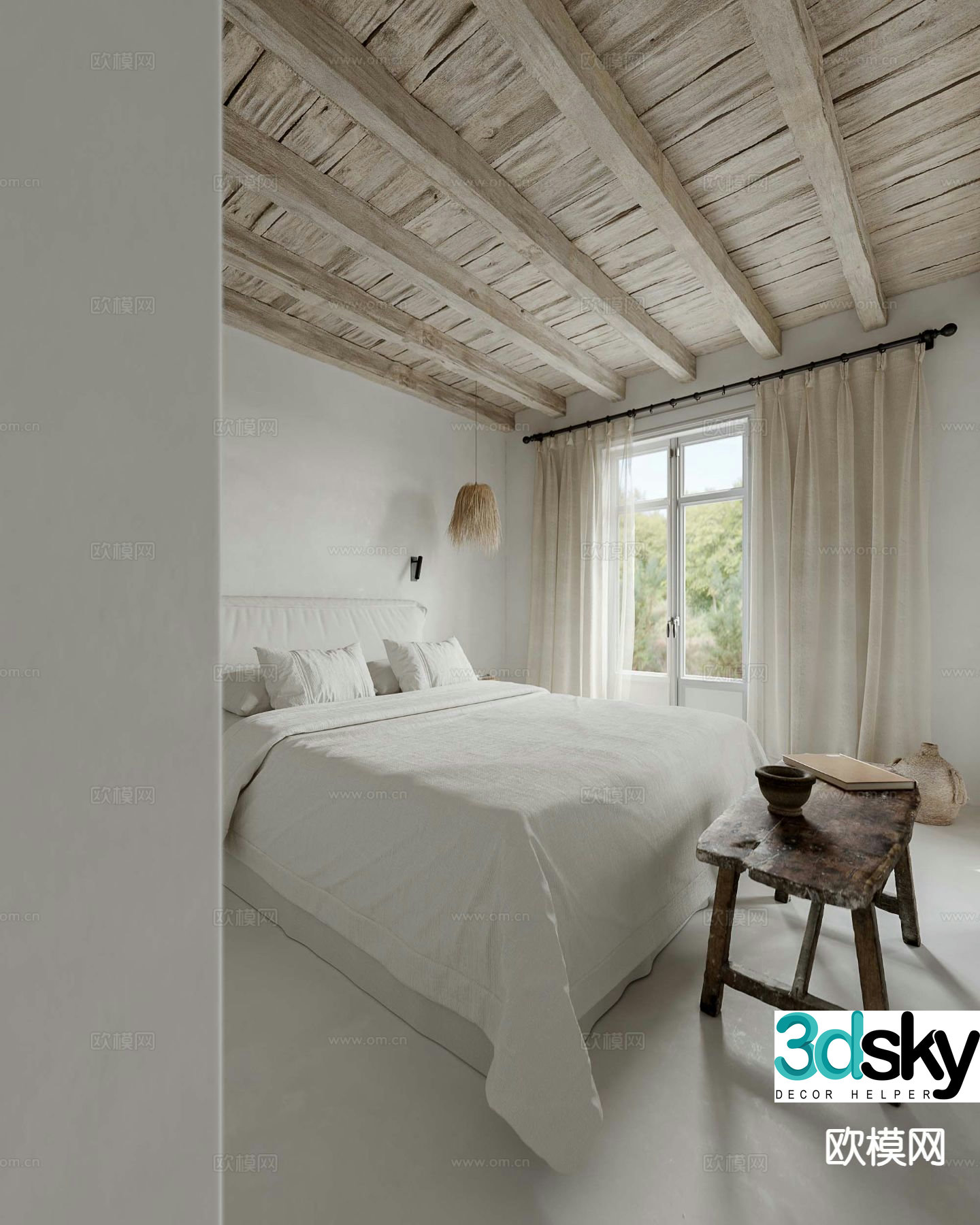 Wabi Sabi bedroom master bedroom 3d model