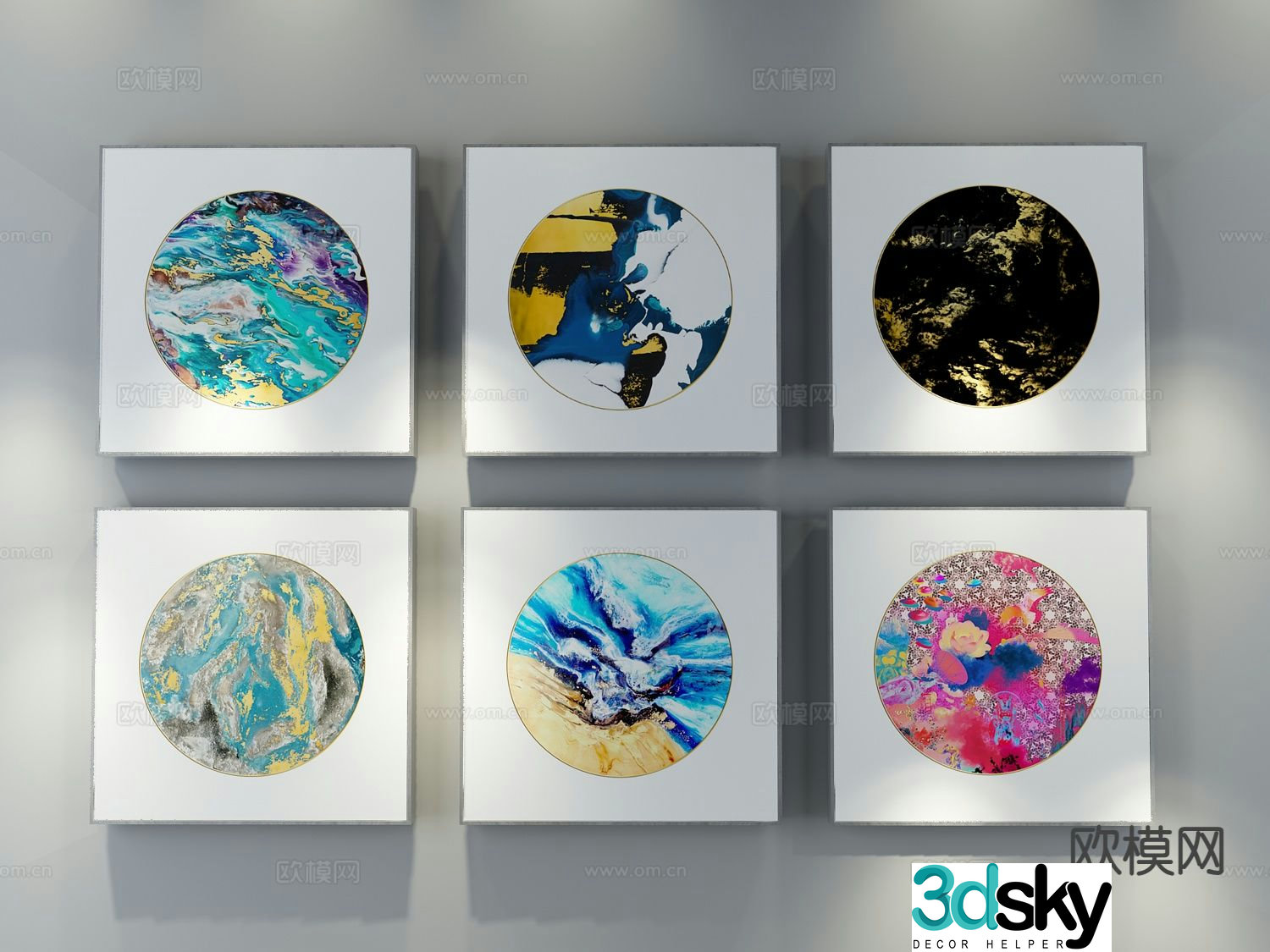 Decorative painting art painting hanging painting 3d model