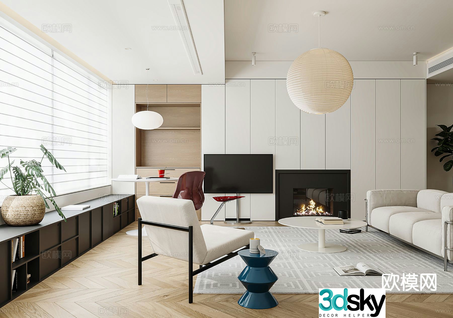 Dopamine living room Bauhaus living room 3d model