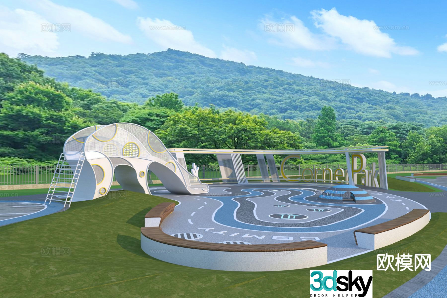 Children’s theme park pocket park landscape park 3d model