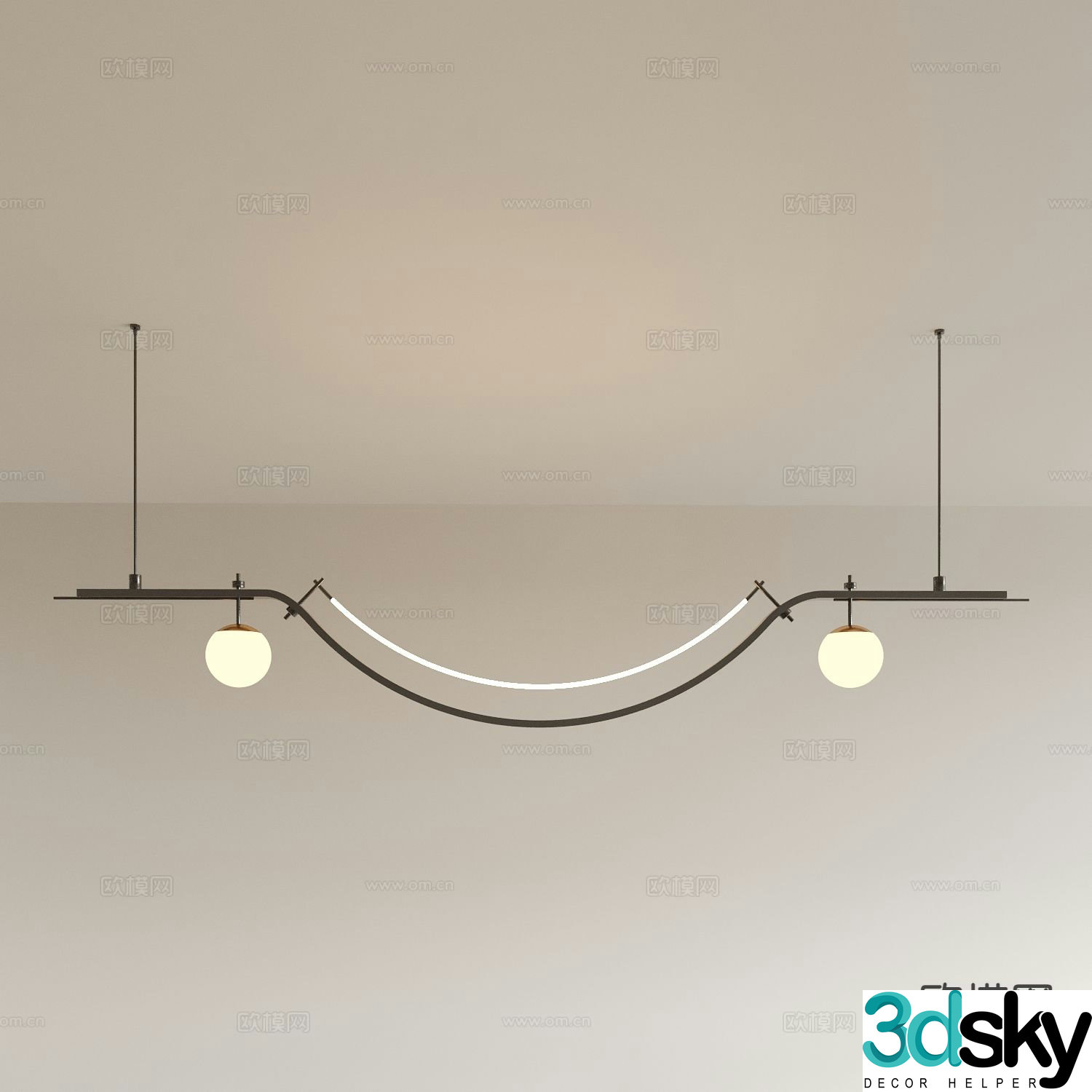 Modern chandelier dining room chandelier 3d model