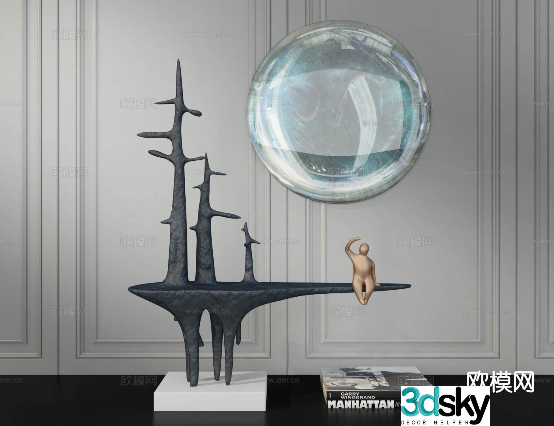 New Chinese sculpture ornaments 3D model