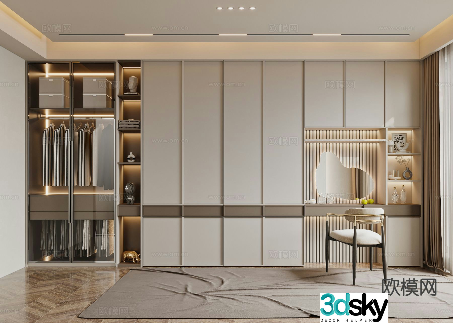 Cream wind cloakroom 3D model