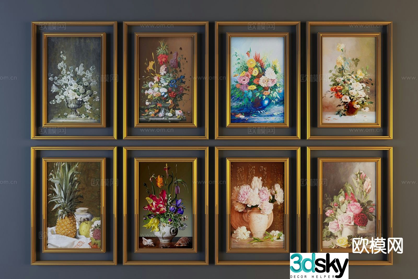 European decorative painting art painting freehand hanging painting 3D model