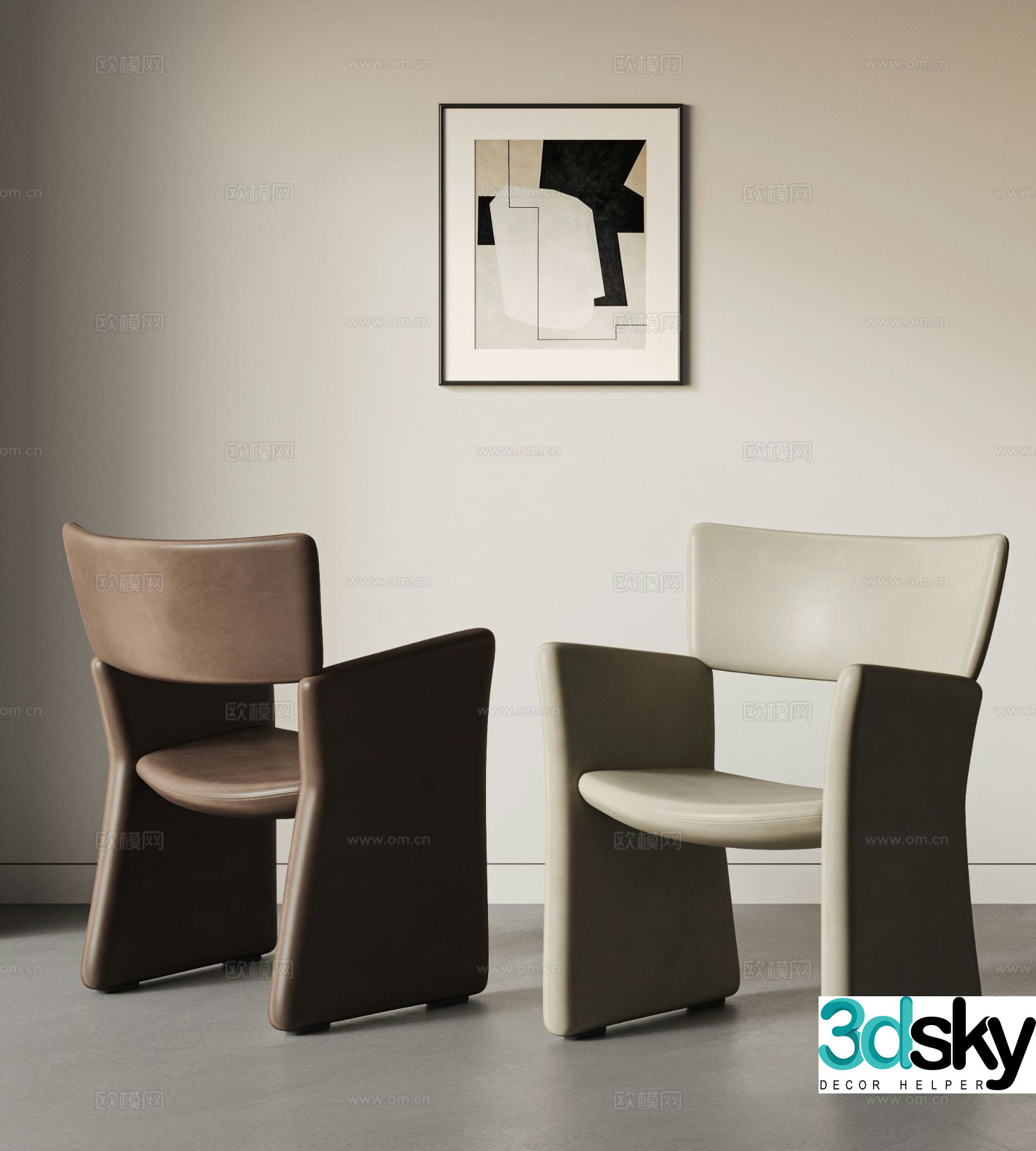 POLIFORM Italian leather chair leisure chair 3d model