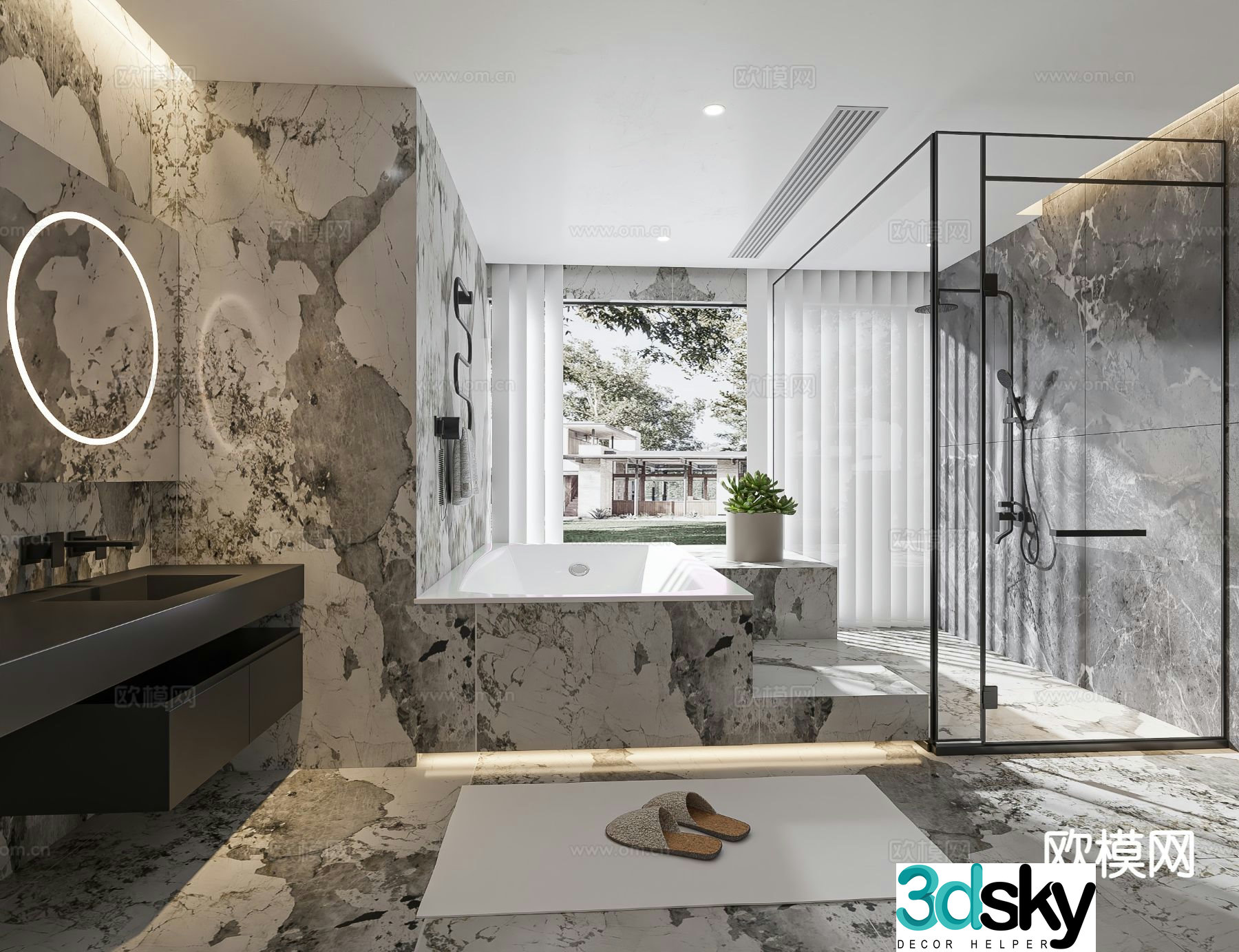 Modern bathroom bathroom 3d model