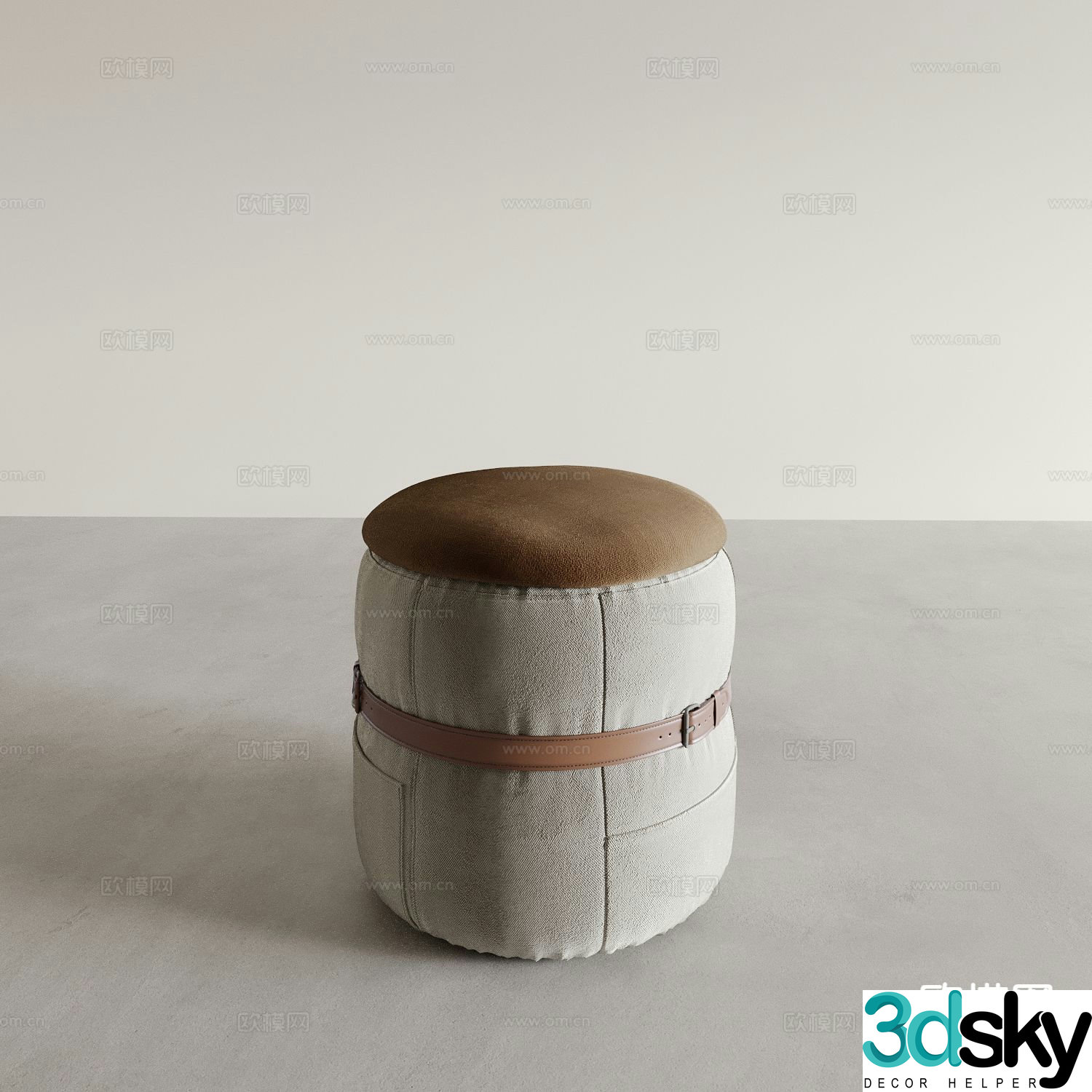 Modern round stool sofa stool shoe changing stool 3D model