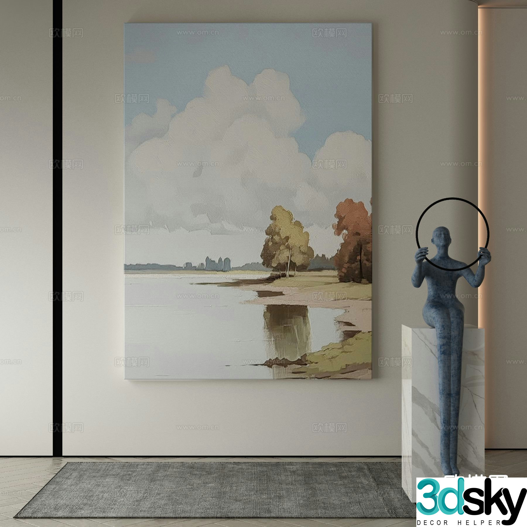 Modern art painting decorative painting 3d model