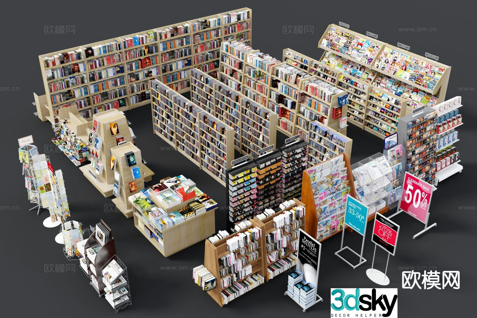 bookcase bookshelf book cabinet container shelf 3d model
