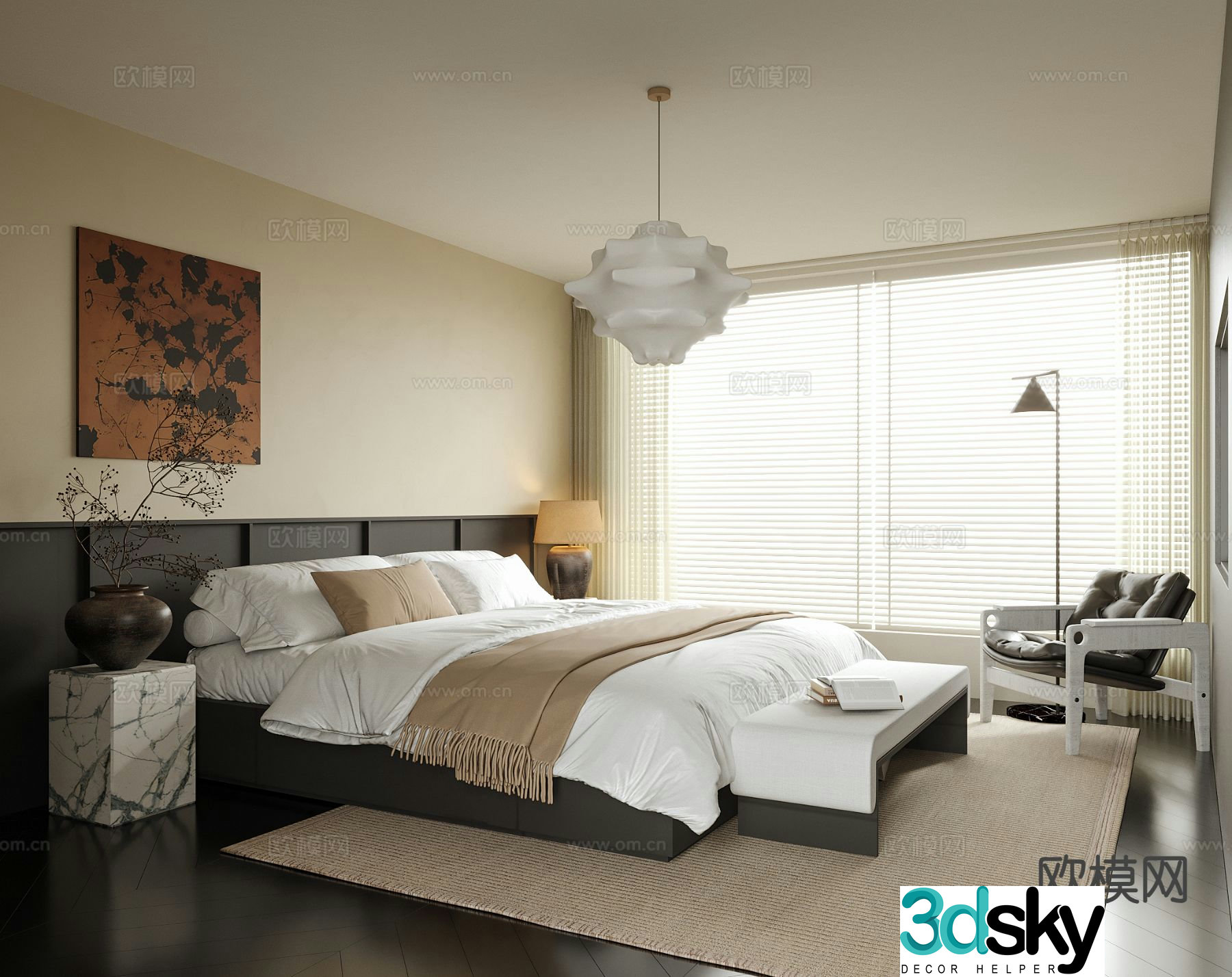 Medieval style bedroom master bedroom 3d model