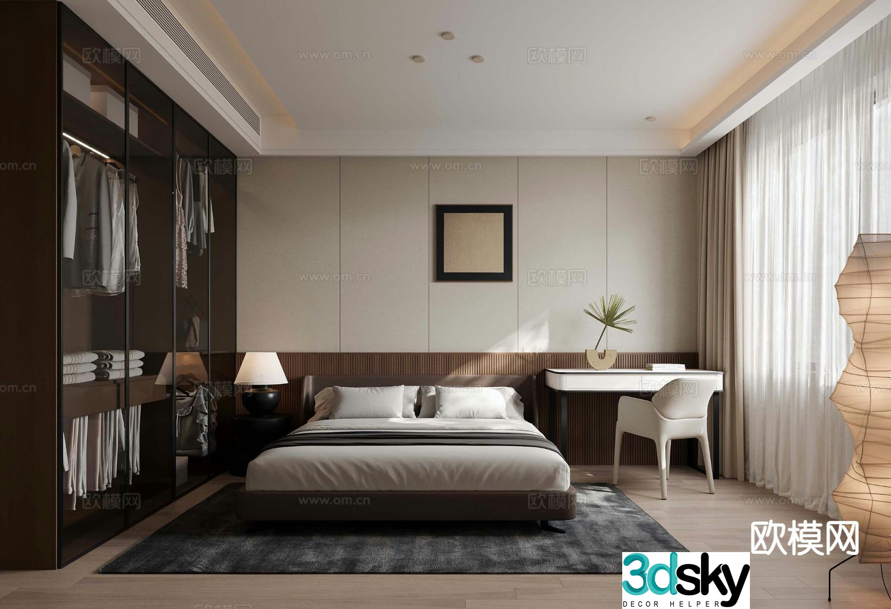 Modern bedroom master bedroom 3d model