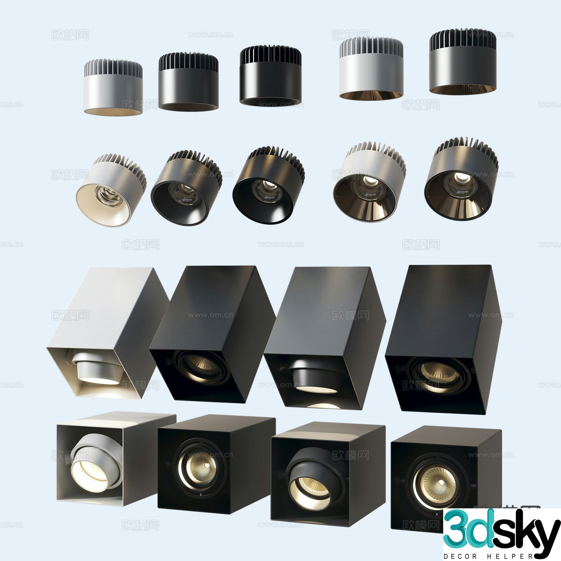 Modern downlight spotlight track light 3d model