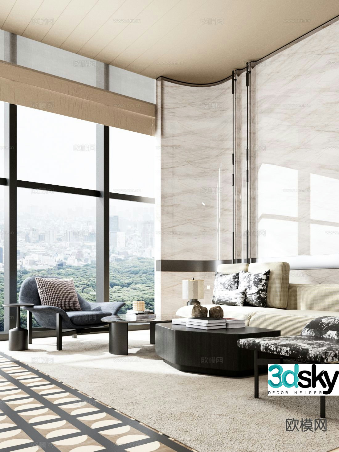 Modern sectional sofa 3d model