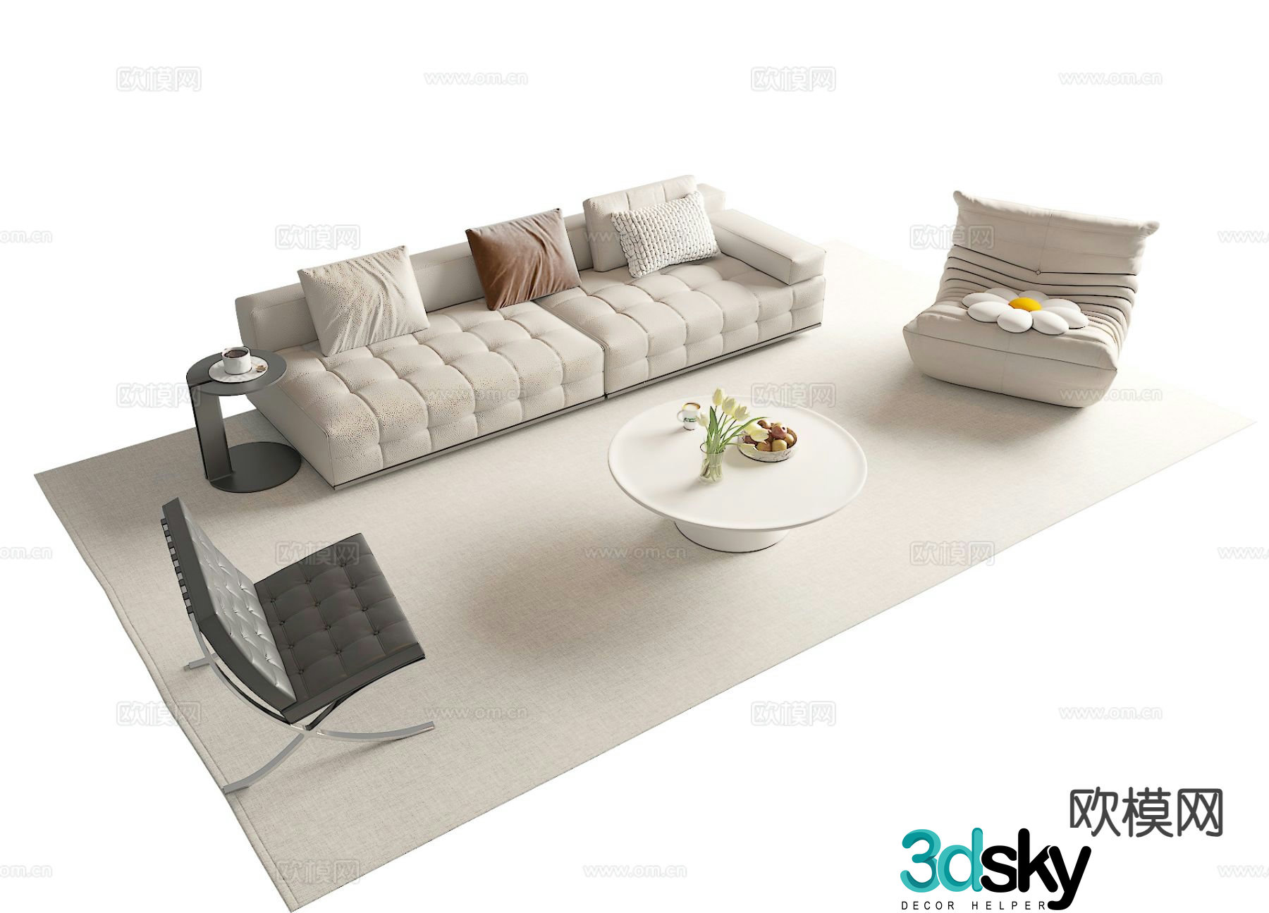 Modern sectional sofa 3d model