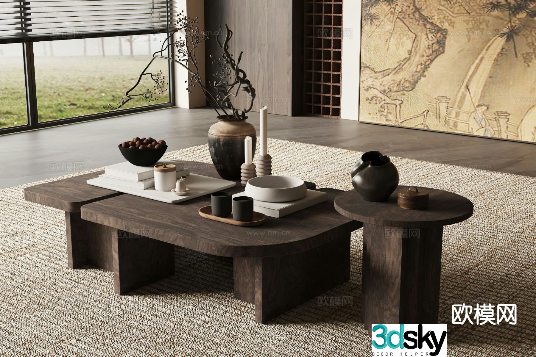 New Chinese style coffee table Song style coffee table 3D model