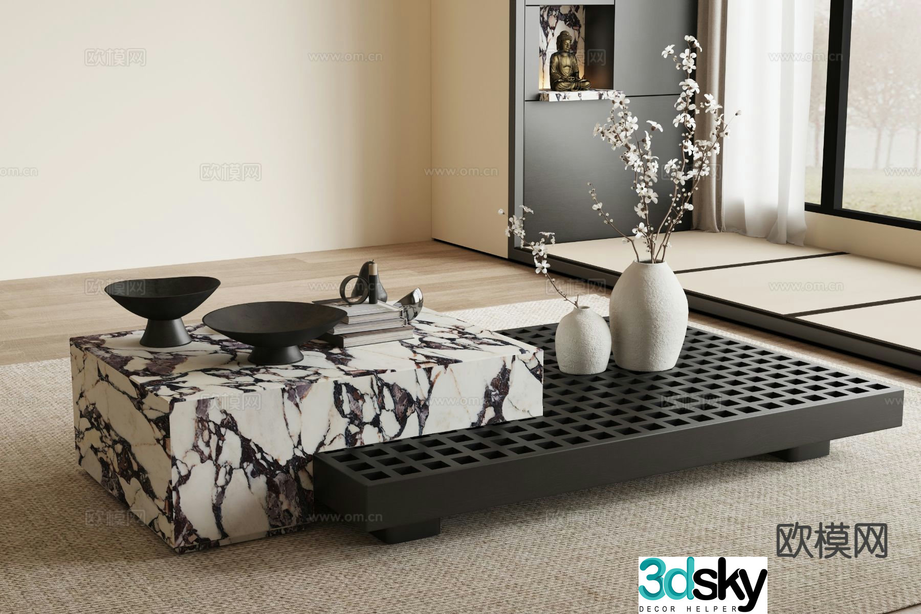 New Chinese Song style coffee table 3D model