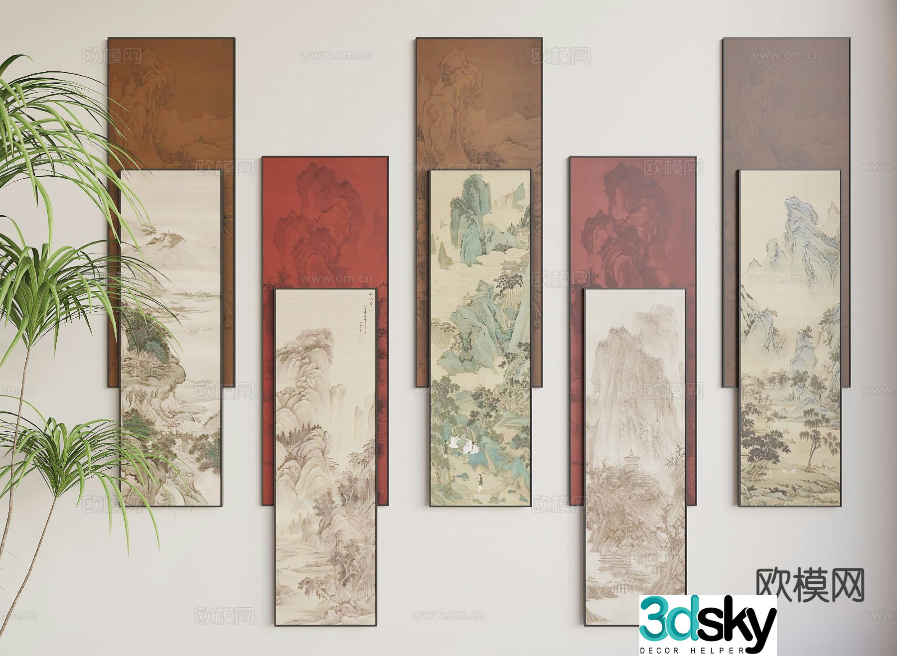 New Chinese style ink painting 3D model