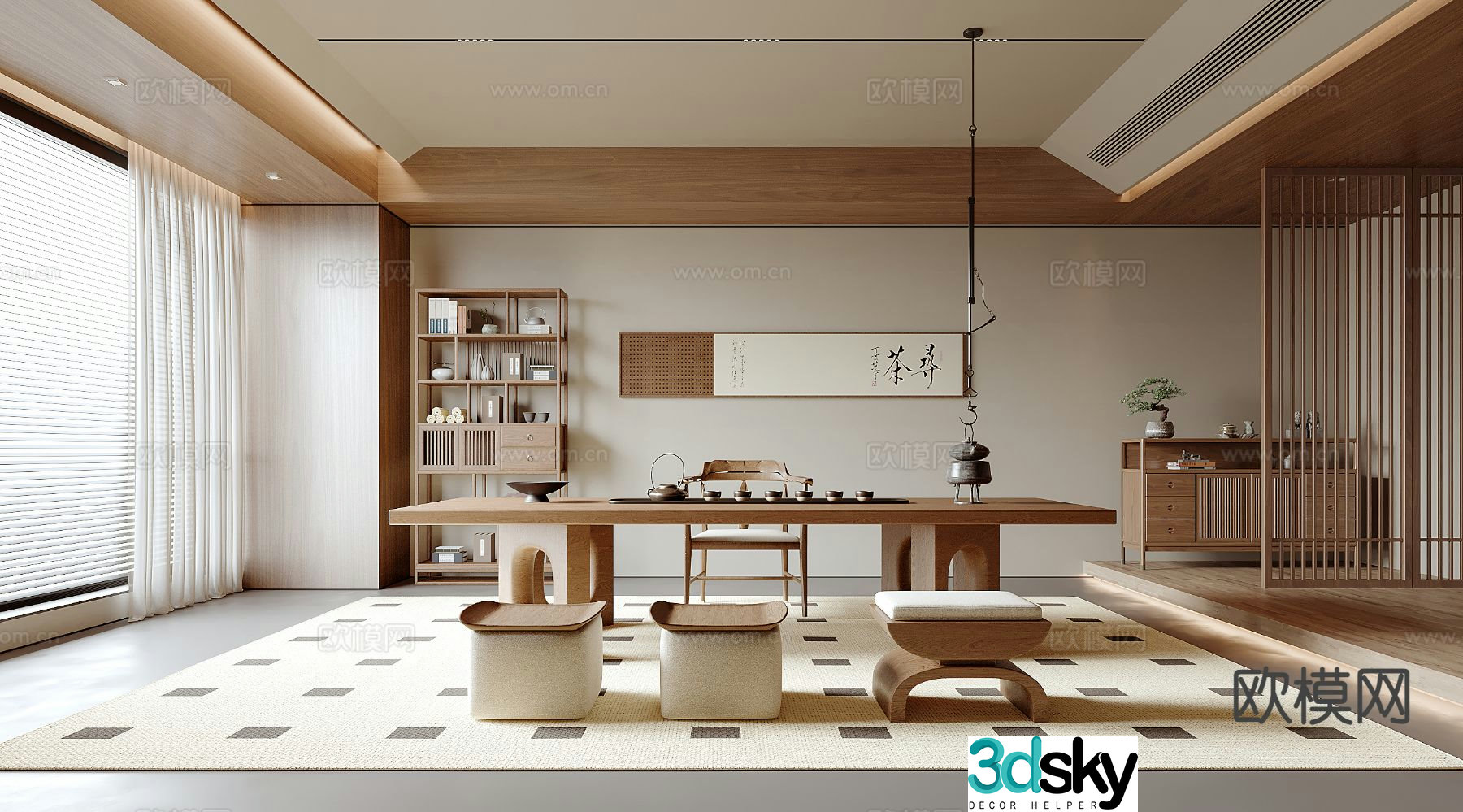 New Chinese tea room 3d model
