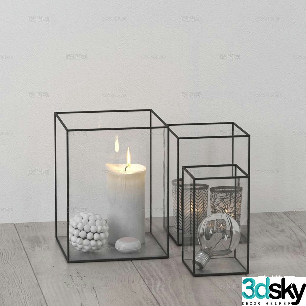 Modern candlestick lamp ornaments 3d model