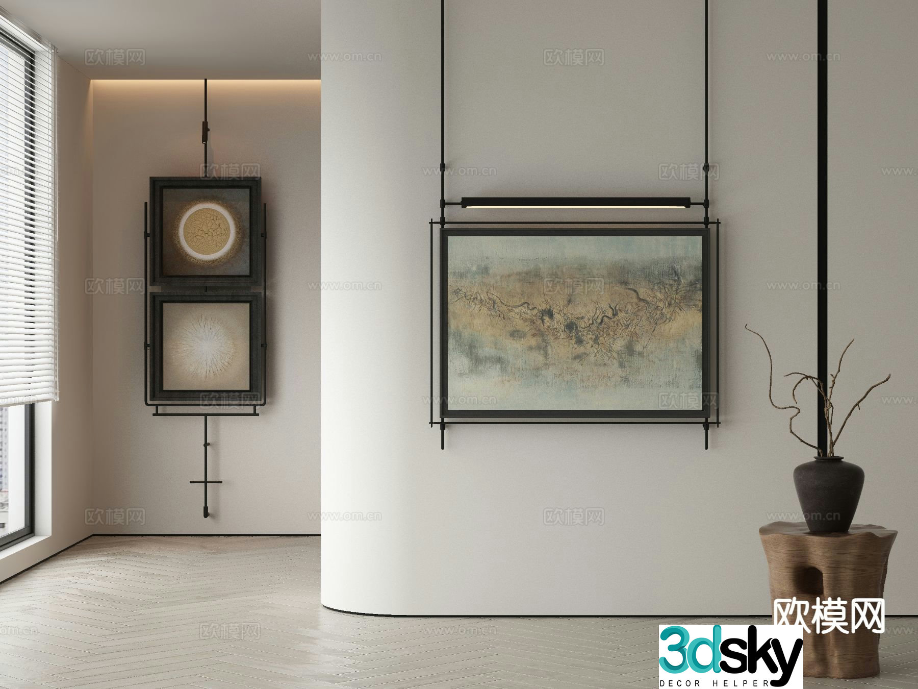 Wabi-sabi art painting decorative painting 3d model