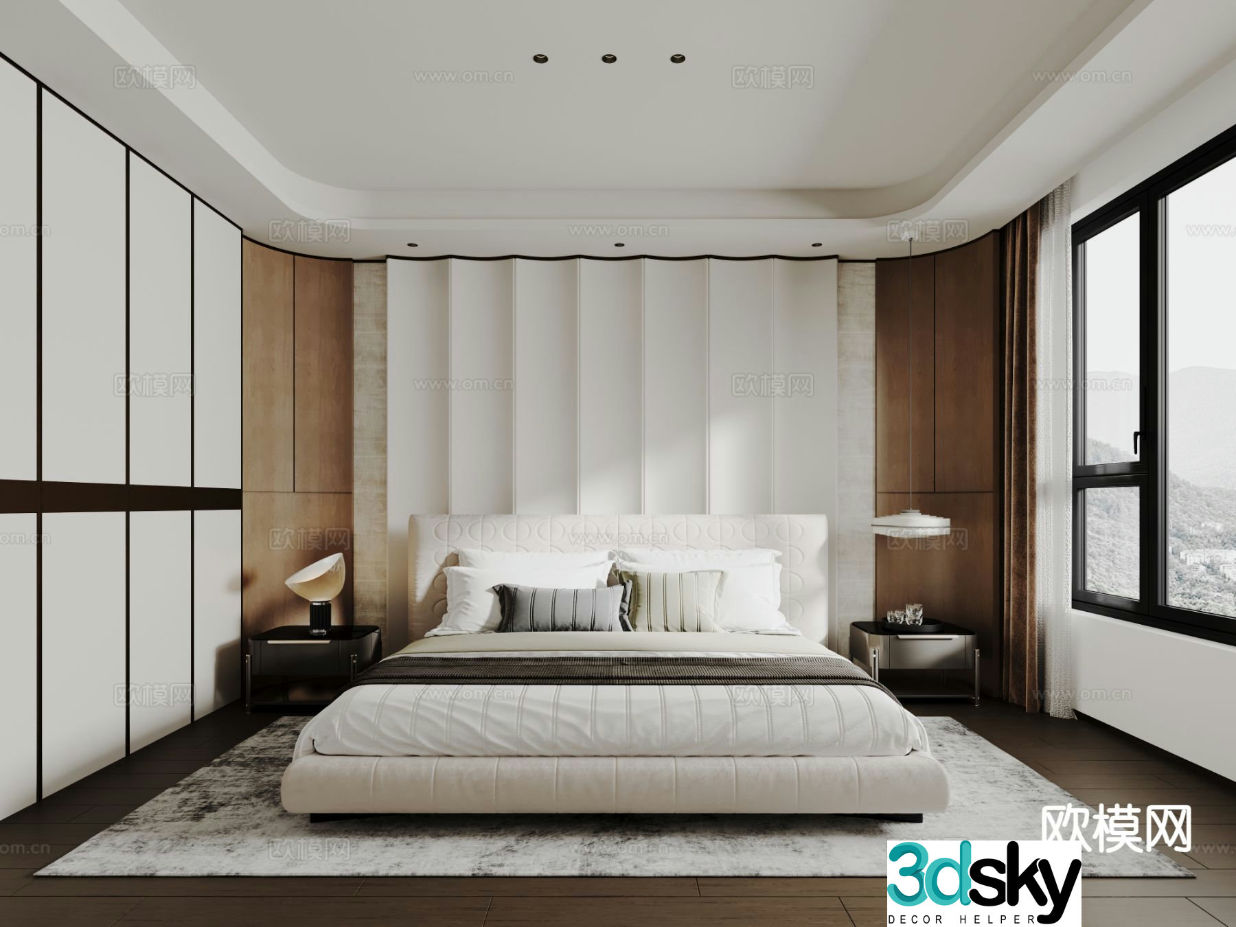 New Chinese style bedroom master bedroom 3d model