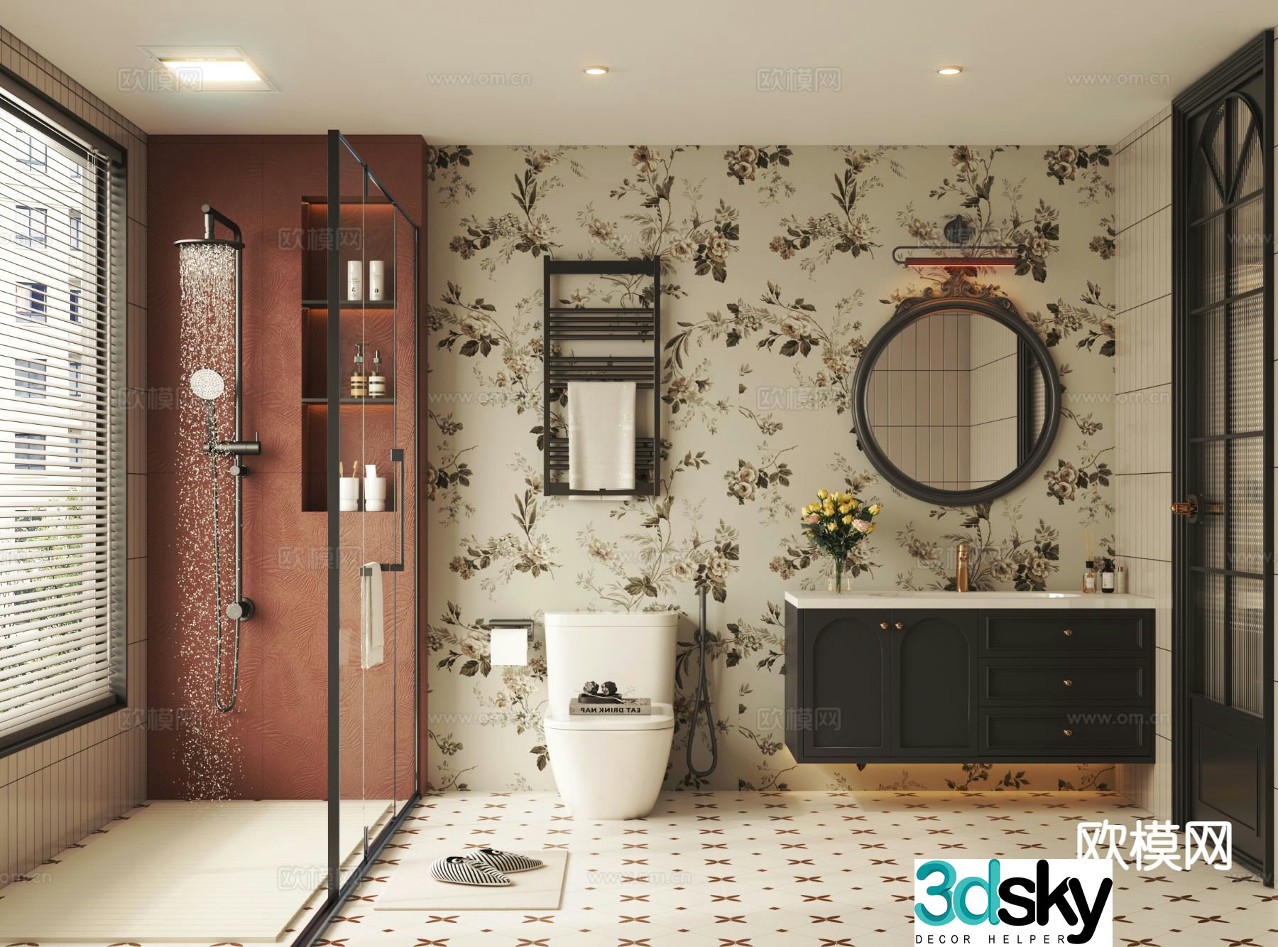 French bathroom bathroom 3d model