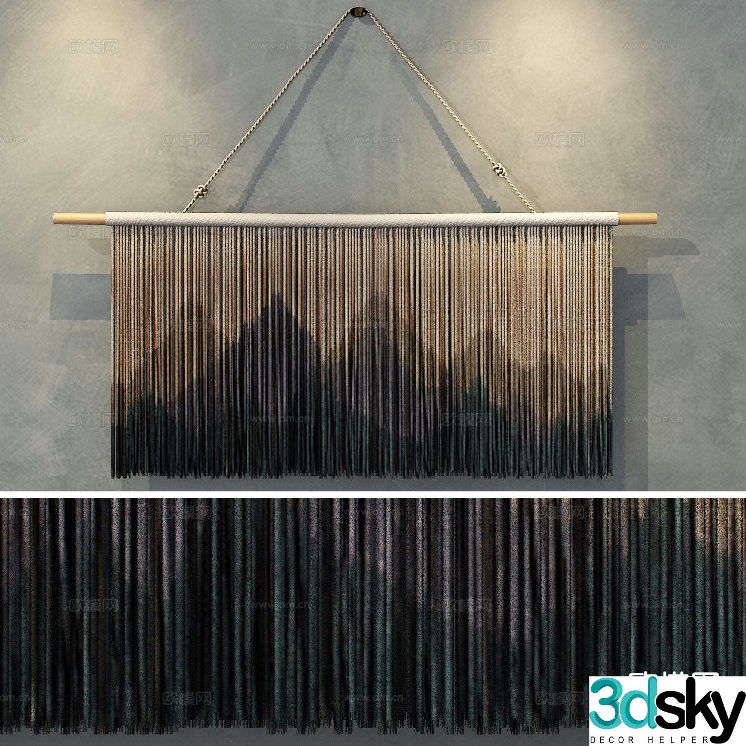 Nordic tapestry handmade tapestry dyed tapestry 3d model