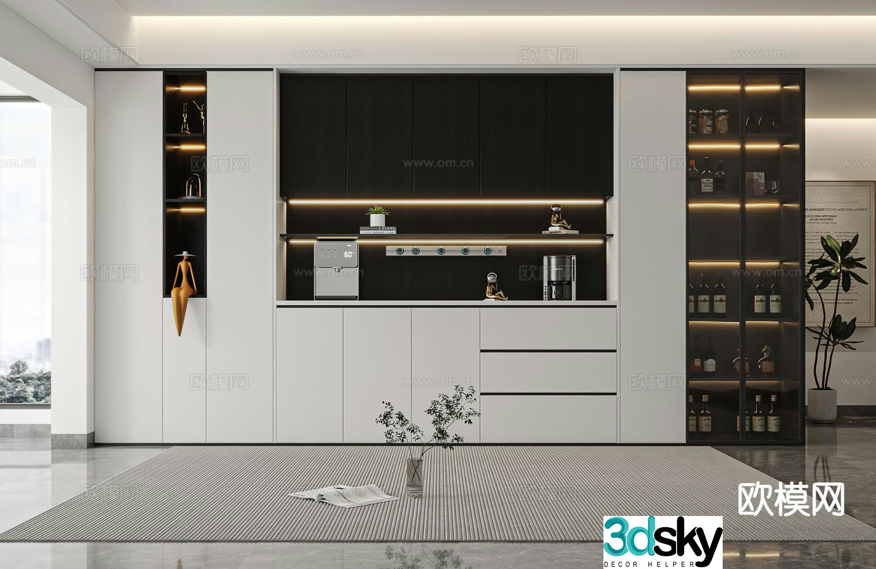 Modern wine cabinet sideboard 3d model