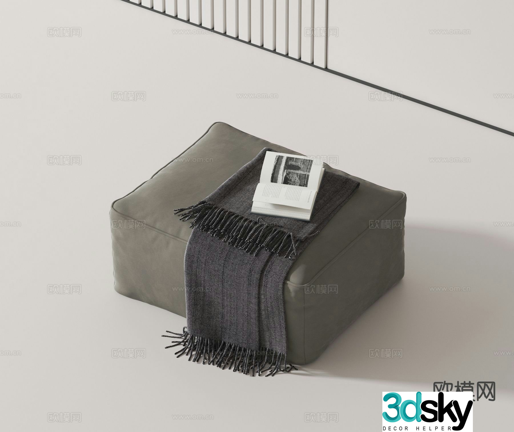 Modern sofa stool footrest 3d model