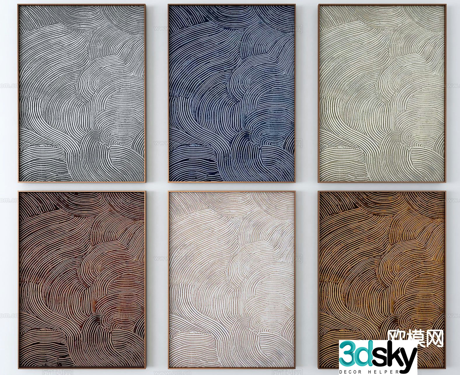 Decorative painting texture painting hanging painting 3d model