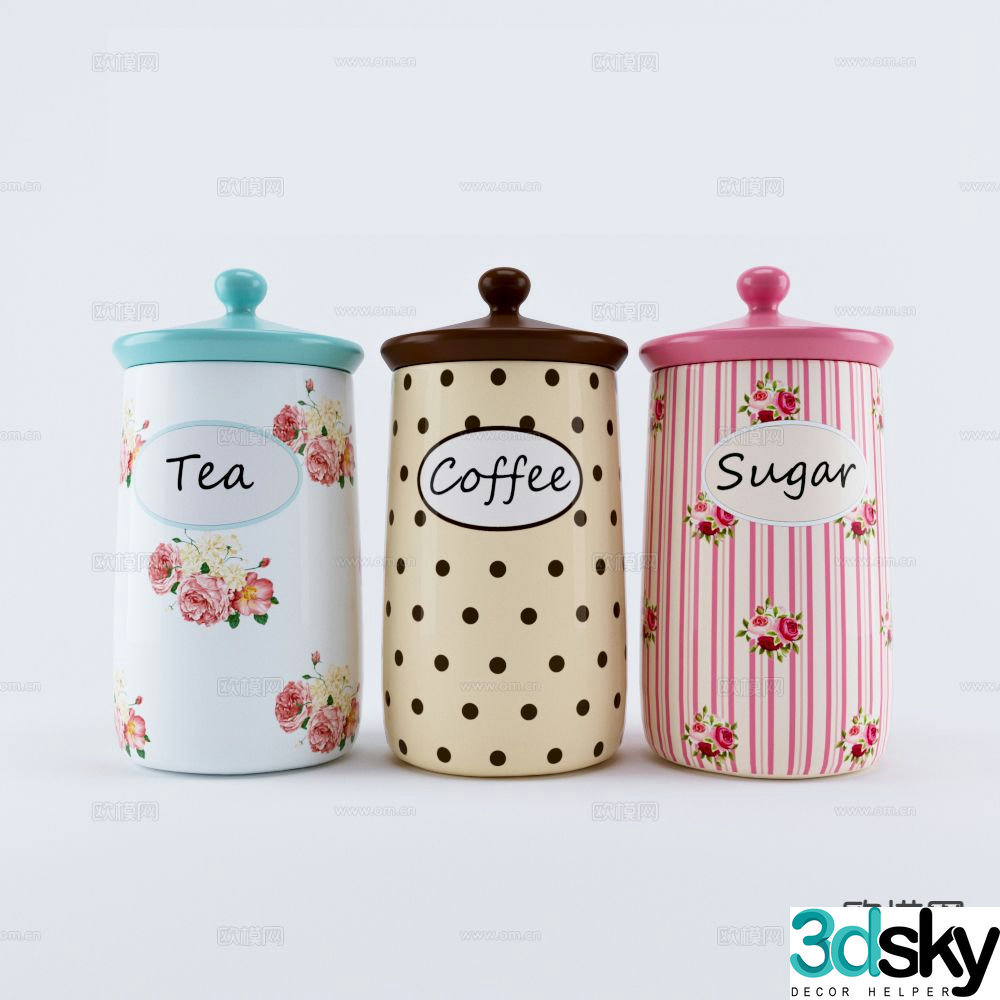 Ceramic tea jar large tea jar Pu’er tea box 3D model