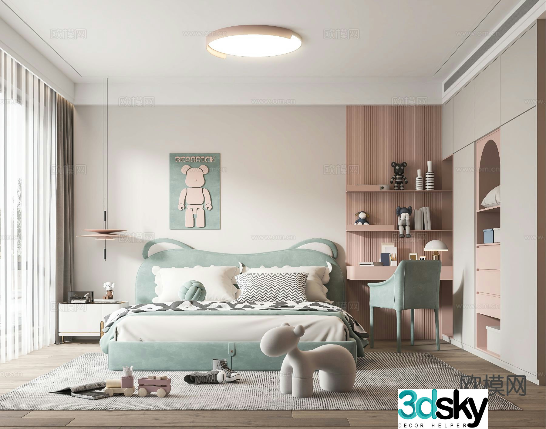 Modern children’s room girl’s room kid’s room 3d model