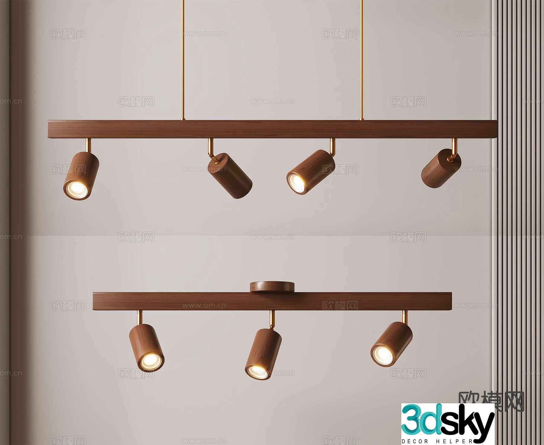 Modern track light spotlight 3d model