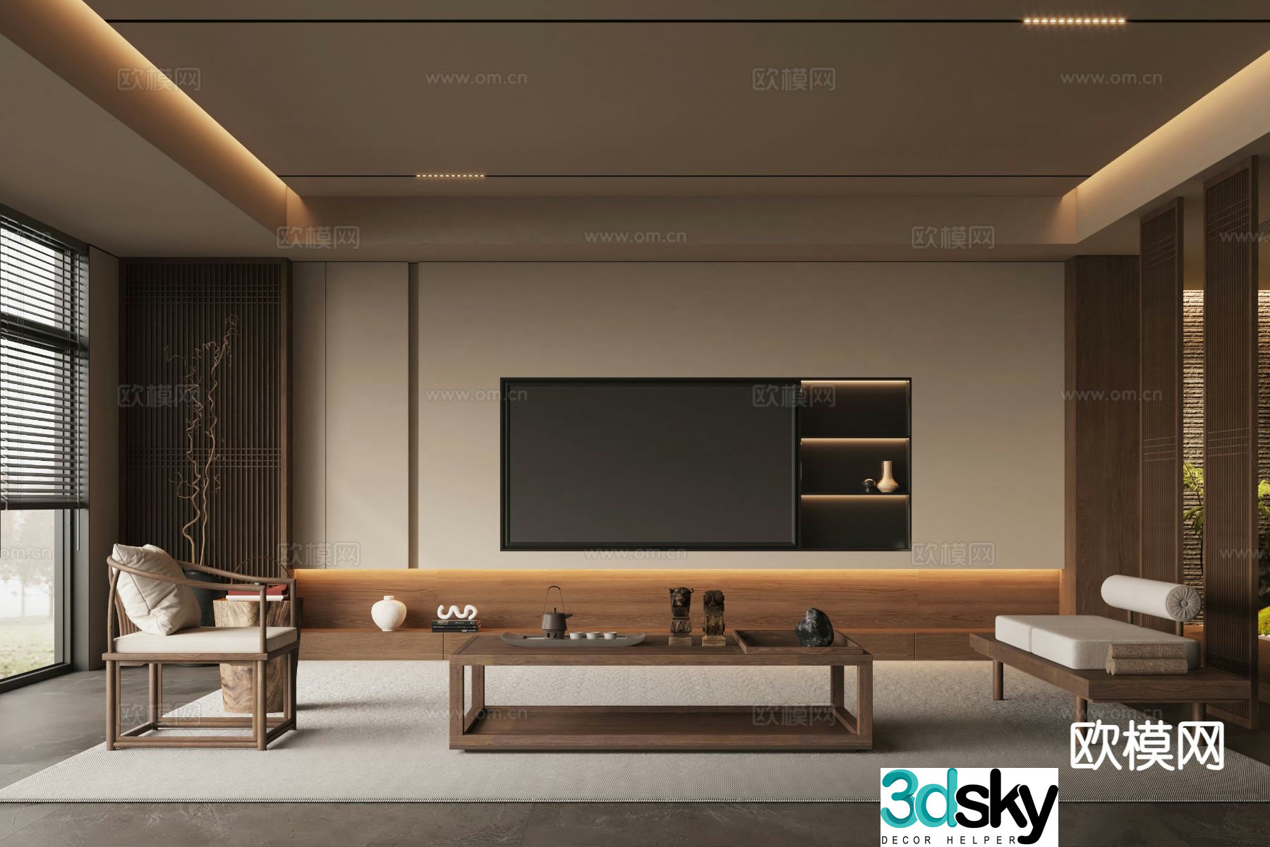 New Chinese Song style living room 3D model