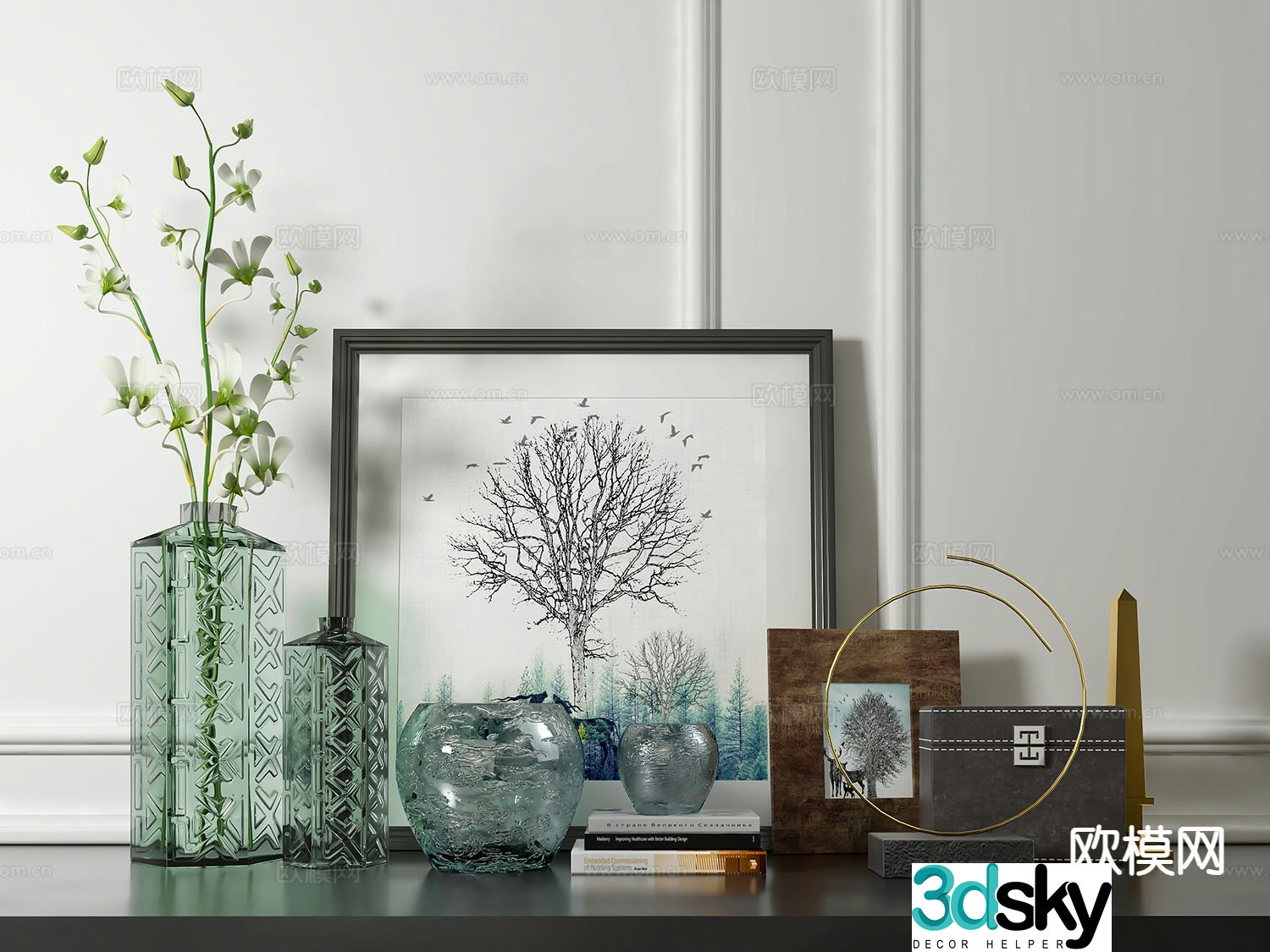 Modern jewelry vase decorative painting 3d model