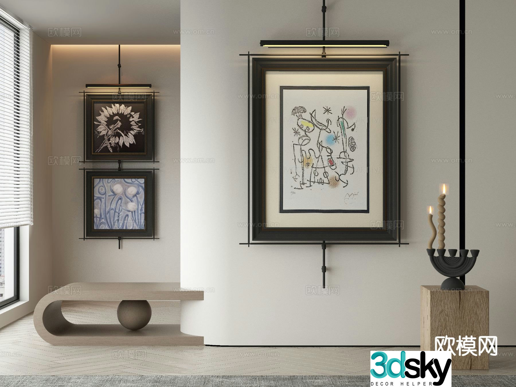 Medieval style art painting decorative painting 3d model