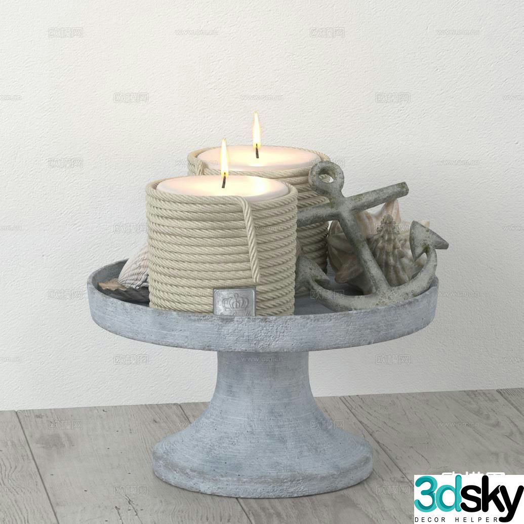 mediterranean candlestick candlestick lamp 3d model