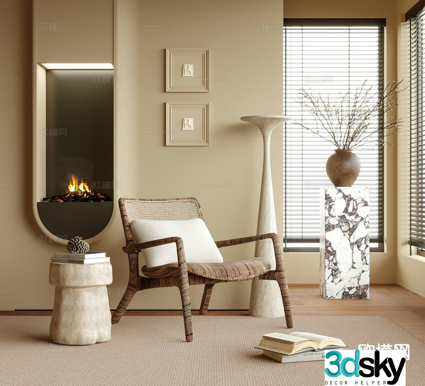 Modern lounge chair armchair 3d model