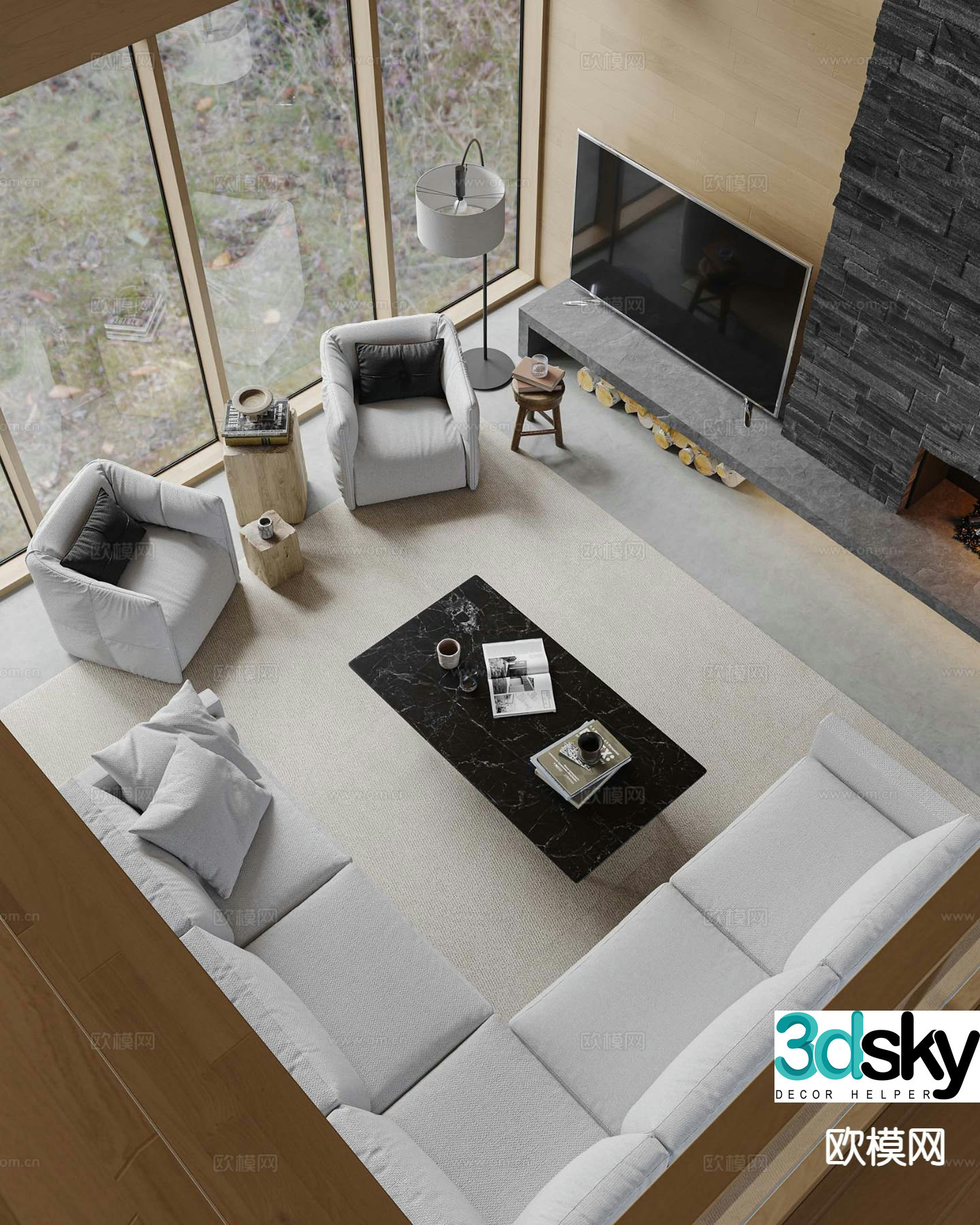 Modern modular sofa corner sofa 3d model